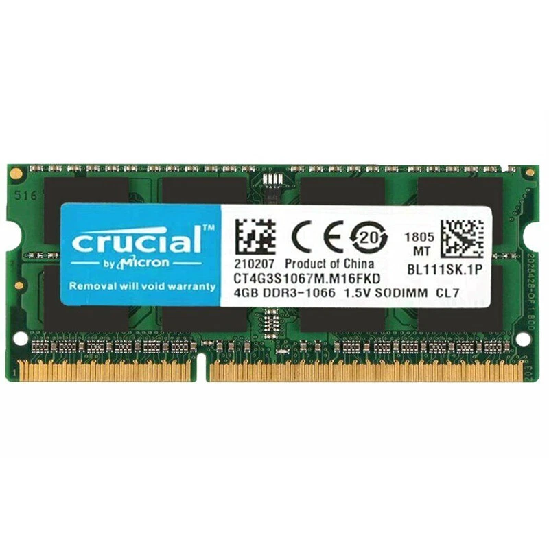 CRUCIAL DDR3 4GB 8GB 1066MHz PC3-8500 Laptop SODIMM 204-Pin Memory RAM 1.5V - Image 3 of 4