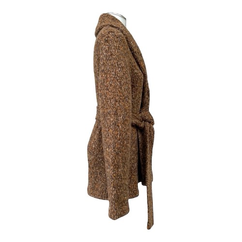 Vintage ETIENNE AIGNER Womens 8 Wool Cashmere Leather Cardigan Sweater Belted - Picture 4 of 24