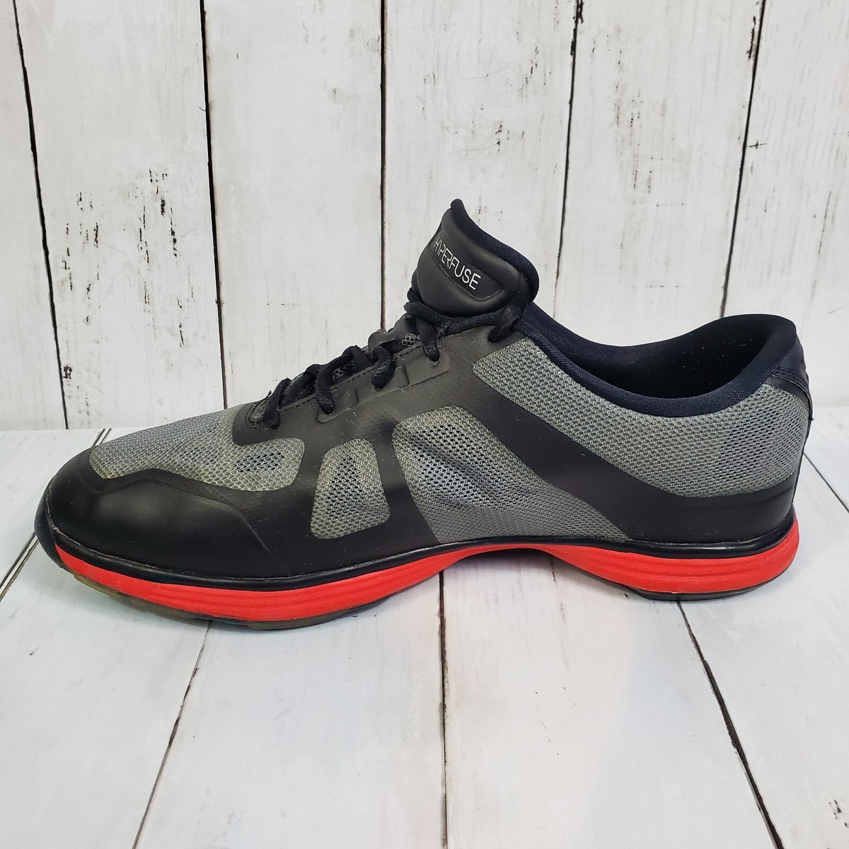 Nike Hyperfuse Lunar Ascend Golf Shoes
# 483841-001
Men’s Size 11
Black Grey Red Nike Hyperfuse Lunar Ascend Mens Sz 10 Black Gray Golf  main image 3