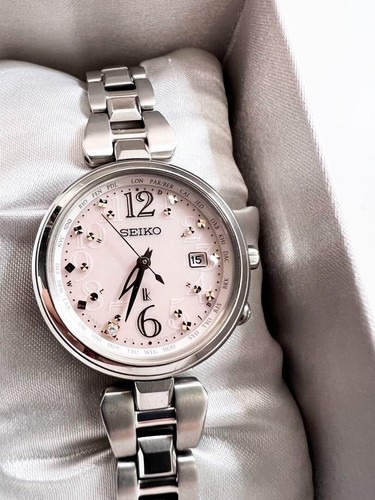 SEIKO Lucia Date Solar Radio SSQV047 Analog Women's Watch Vintage Used - Picture 5 of 9