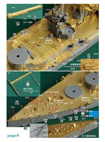 FS710180SP WWII IJN Battleship Nagato 1944 Complete Upgrade set for Aoshima - Picture 5 of 12