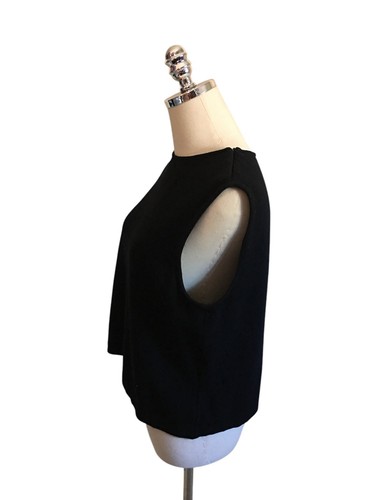 St John Black Top Small Women's Size Santana Knit Sleeveless Sweater Shell - Picture 4 of 6