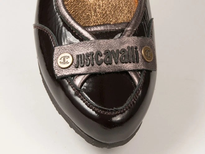 Nuevos Zapatos Just Cavalli Marrón Charol Talla 35 US 5 Foto 4 de 4