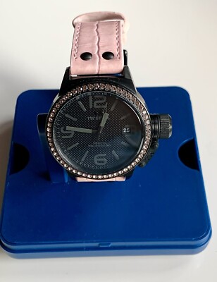 TW Steel Original Damen Uhr Canteen Cool Black TW-911 rosa Armband rosa Steine