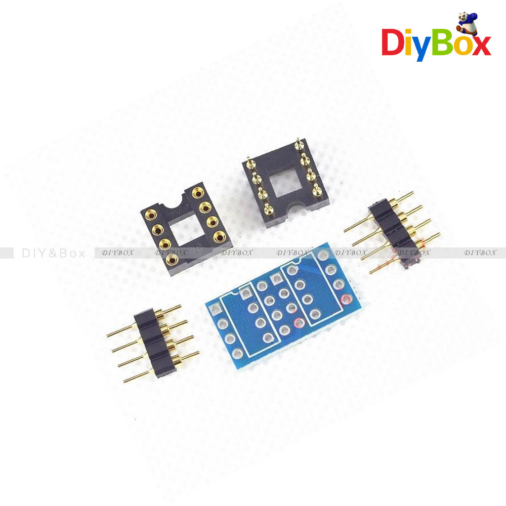 Adaptateur Double DIP8 Pour Circuits Intégrés OPA2132 - Panneau PCB Pour Montage De Deux Amplis Op Mono