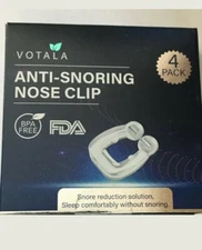 4-Pack Anti-Snoring Nose Clips By Votala, BPA-Free, Comes With Storage Case