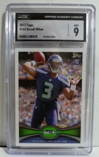 2012 Topps Russell Wilson Rookie #165 Seattle Seahawks, CGC 9.0 Mint