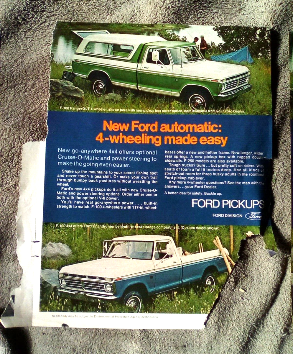 1973 Ford F100 F-100 Ranger XLT Pickup Truck Print Ad | eBay