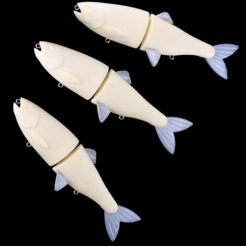 Señuelo de pesca en blanco cebo deslizante cola suave 3 piezas 20 cm 81 G cebo sin pintar Foto 4 de 4