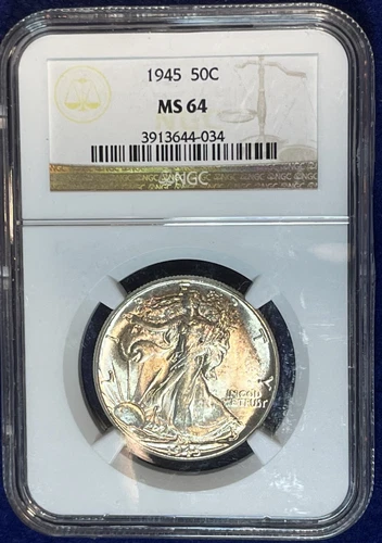 1945-P Silver Walking Liberty Half NGC MS 64