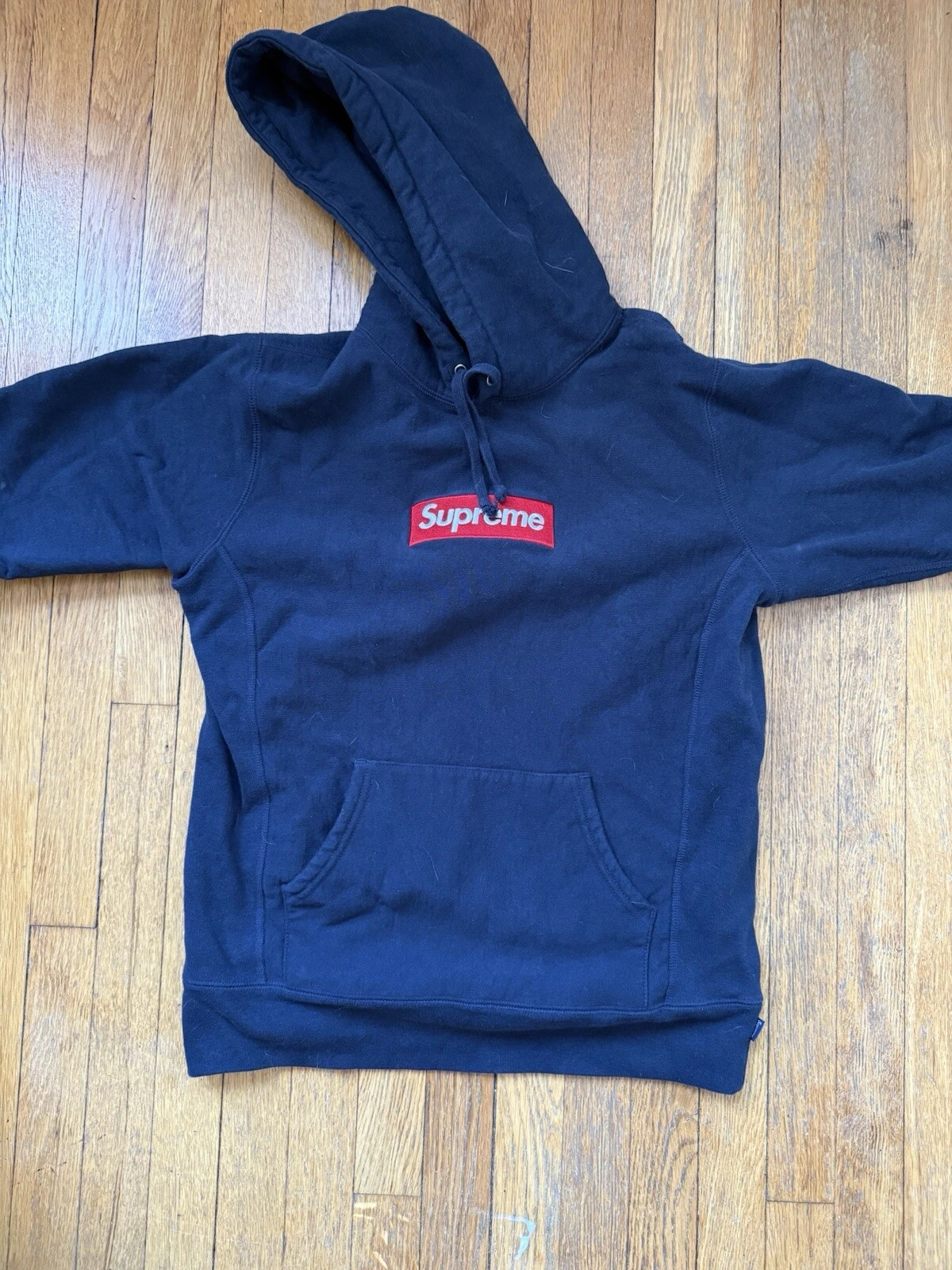 Sweat à capuche Supreme Box Logo FW 2016 bleu marine occasion