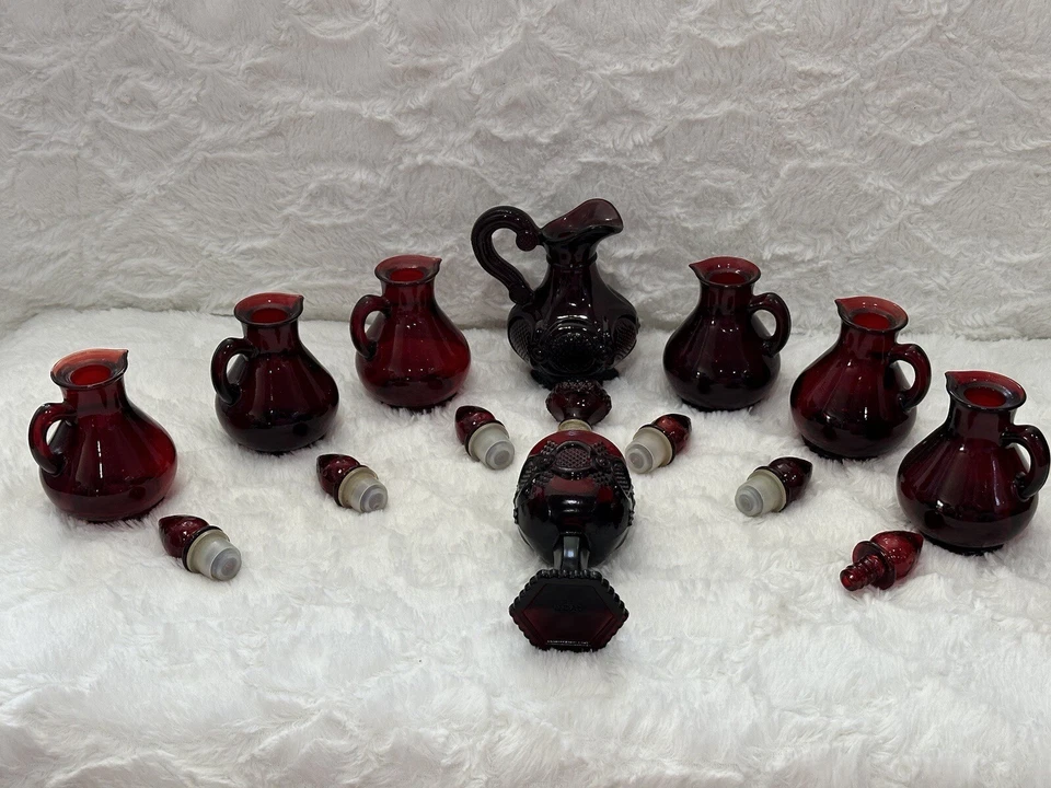 Paquete De 8 Vidrio Rojo Rubí Cape Cod De Colección Avon 1876 Foto 4 de 4