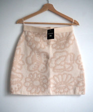 Marimekko Lambswool Skirt Size Small Uniqlo Floral 100 Wool Off White