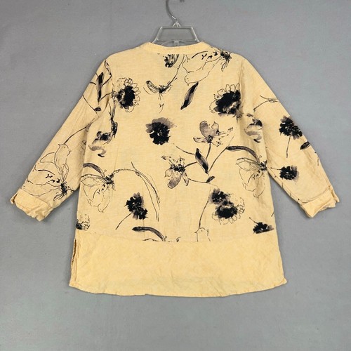Habitat Clothes to Live in Shirt Womens Small Yellow Floral Tunic Bloom Coastal - Picture 5 of 13