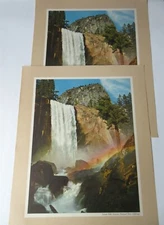  lot of 2 Vintage Calso Oil Scenic Views Vernal Falls Yosemite CA prints