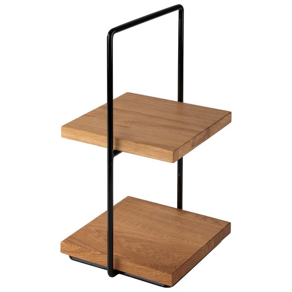 Buffetgestell Etagere 2-Stufig Mit Eichenholzeinlagen Bxtxh: 20 X 23 X 40,5 Cm-image