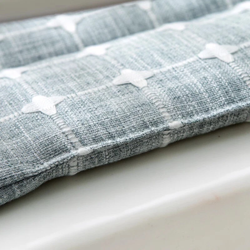 1x Ethnic Plaid Check Thin Cushion Bench Seat Chair Pad Non-slip Floor Mat Retro - Image 3 of 4