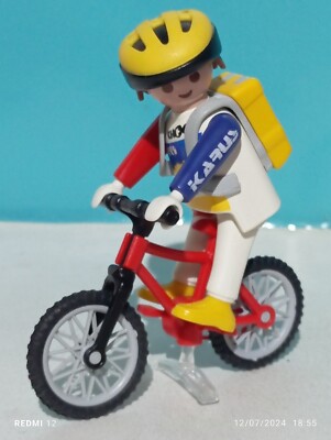 PLAYMOBIL FIGURE CYCLIST RUNNER BICYCLE BIKE REF 3846 3339 3090 BACKPACK  UK