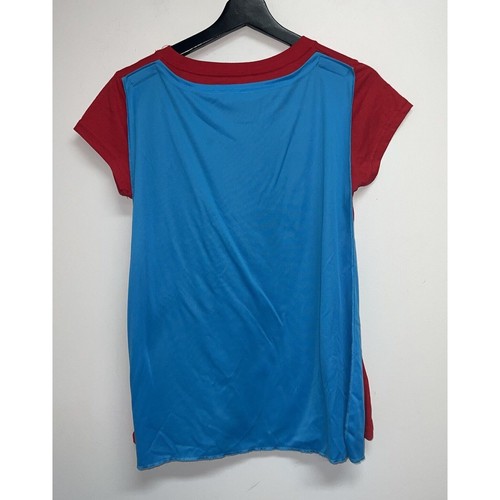 DC Comics Womens Wonder Woman Halloween Costume T-shirt Blue Cape Jr Size M 7-9 - Picture 3 of 4