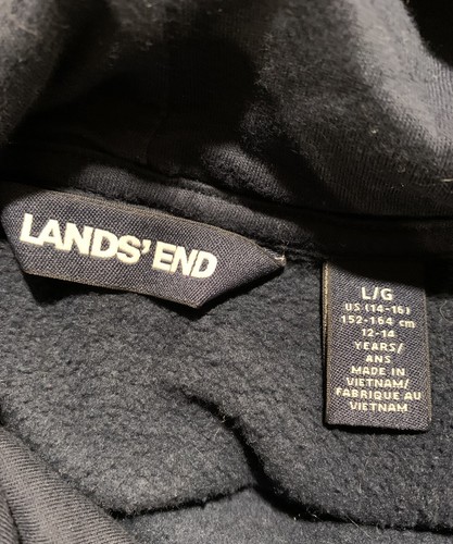 Land’s End Kids navy blue hooded sweatshirt size L (14/16) - Picture 5 of 5