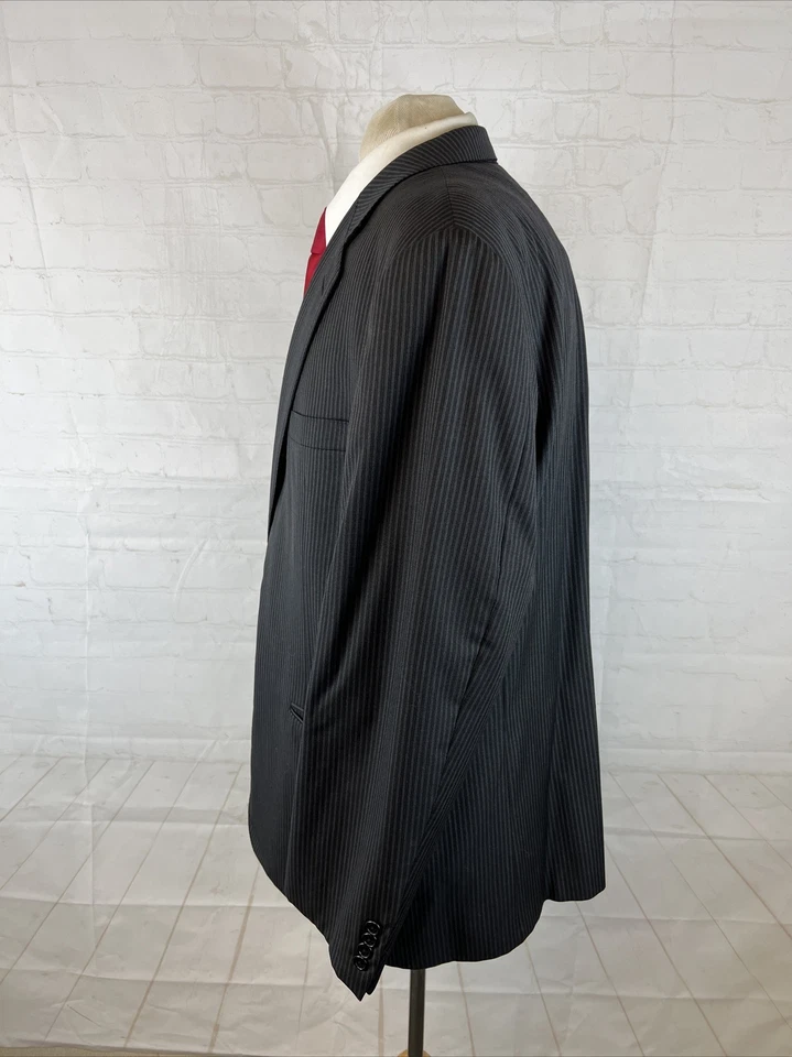 Hickey Freeman Men's Dark Gray Striped Wool Suit 44R 38X28 $2,395 - Image 4 of 4