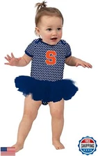Two Feet Ahead Syracuse Orangemen Newborn Baby Girl Bodysuit Creeper Polka Do
