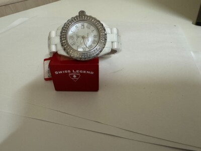 Ladies Swiss Legend Karamica diamond bezel ceramic  watch 34mm