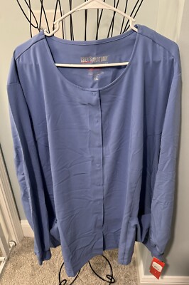 NEW Grey’s Anatomy signature scrub jacket 5X 5XL pocket snap front Ceil  Blue