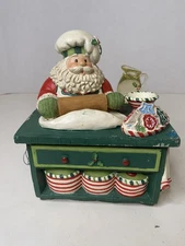 Fitz And Floyd Santa’s Kitchen Music Box Christmas Holiday