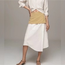 NWT Anthropologie Maeve Large Layered A-Line Shirttail Midi Asymmetrical Skirt