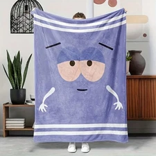 Purple Anime Flannel Blanket Soft Stain-Resistant All-Season Multi-Use
