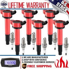 6 Pack High Performance Ignition Coil and Spark Plug For Toyota Lexus 3.5L UF487