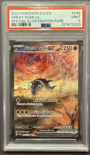 Pokémon Scarlet & Violet Great Tusk Ex Special Illustration Rare 246/198 Psa 9
