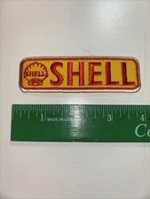 Shell Gasoline Motor Oil Racing Embroidered Iron On Patch 4" x 1.5"