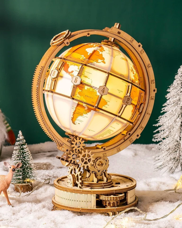 Puzzle 3D in Legno Globo Luminoso Modellismo Da Costruire Adulti Wooden Puzzle,  - Immagine 2 di 4