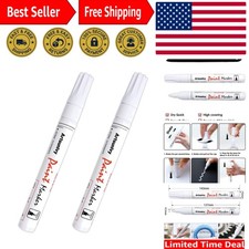 2-Pack White Paint Pens: Versatile Waterproof Permanent Markers for All Surfaces