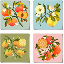 4 Pack Fruit Framed DIY Paint by Numbers Kit for Adults Beginner Art Set 8x8