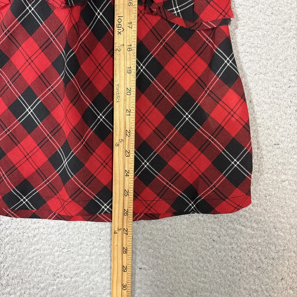 Ralph Lauren Denim & Supply M Tartan Plaid оборки красный черный Babydoll бак Y2K - Изображение 3 из 4