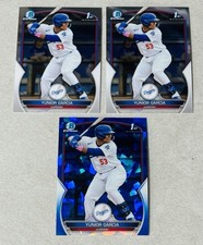 Yunior Garcia 1st 2023 Bowman Chrome #BCP-137 Sapphire Base Dodgers Lot Of 3