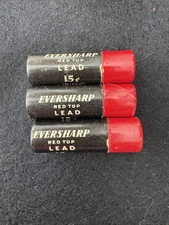 Antique Eversharp Red Top Lead Tube Containers(3) 15 Cents Made In USA With Lead