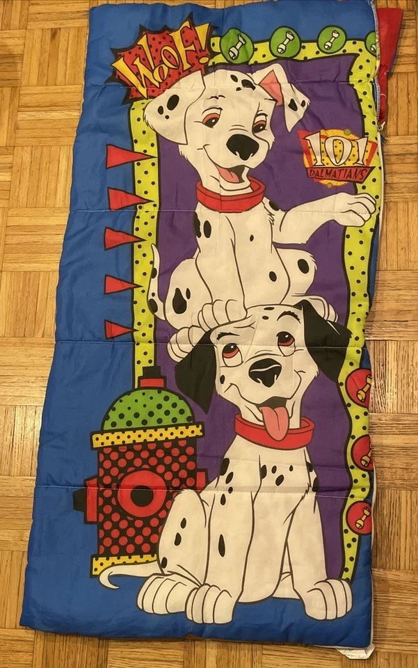 Saco de dormir Walt Disney's 101 Dalmations para niños 30"x54" vintage años 90 Foto 2 de 4