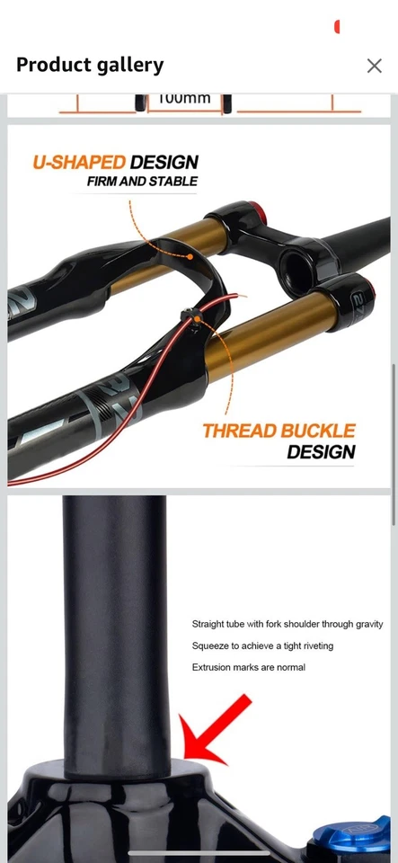 27.5"/29" Travel 120mm MTB Air Suspension Fork - Image 3 of 4