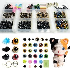Safety Eyes for Amigurumi 264 PCS, Crochet Glasses Noses and Buttons, Various...