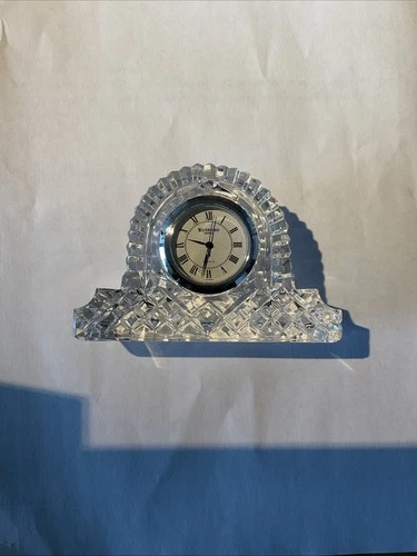 Vintage Ireland Waterford Crystal Small Mini Mantle Clock w/Waterford Clock Face