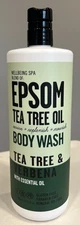 WELLBEING SPA EPSOM Tea Tree Oil Revive BODY WASH Gel ~TEA TREE & VERBENA 946ml