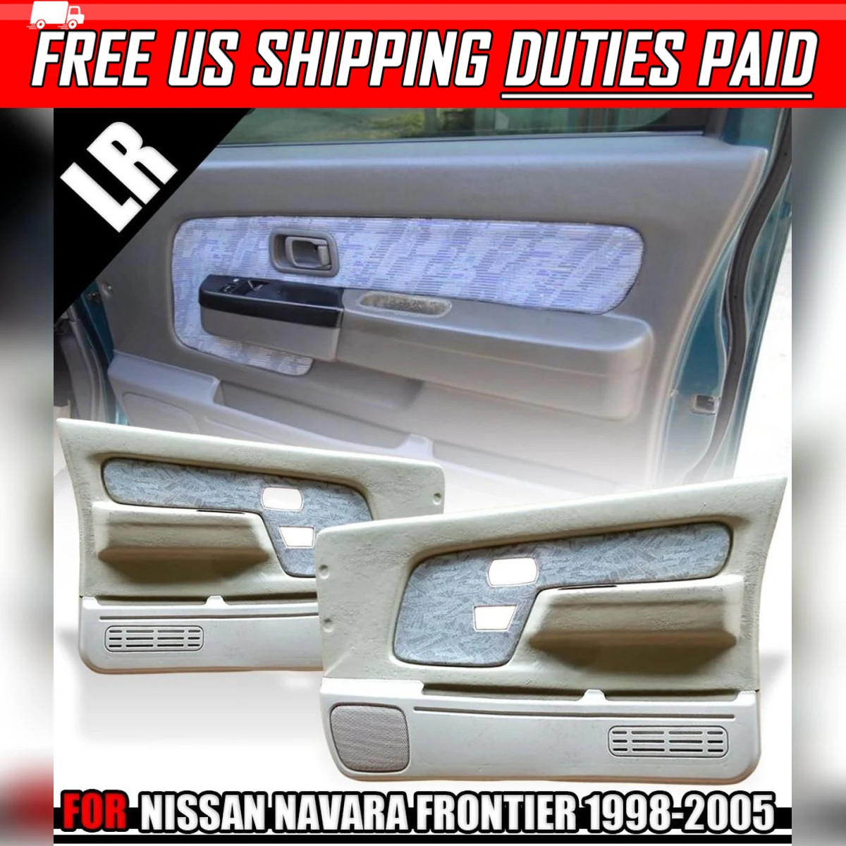 Interior Door Panel Pair Brown Fit Nissan Navara Frontier D22 1998