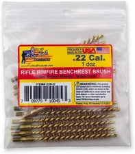 Pro Shot .22 Cal. Rimfire Rifle Bore Brush Dozen Pack, Brass 