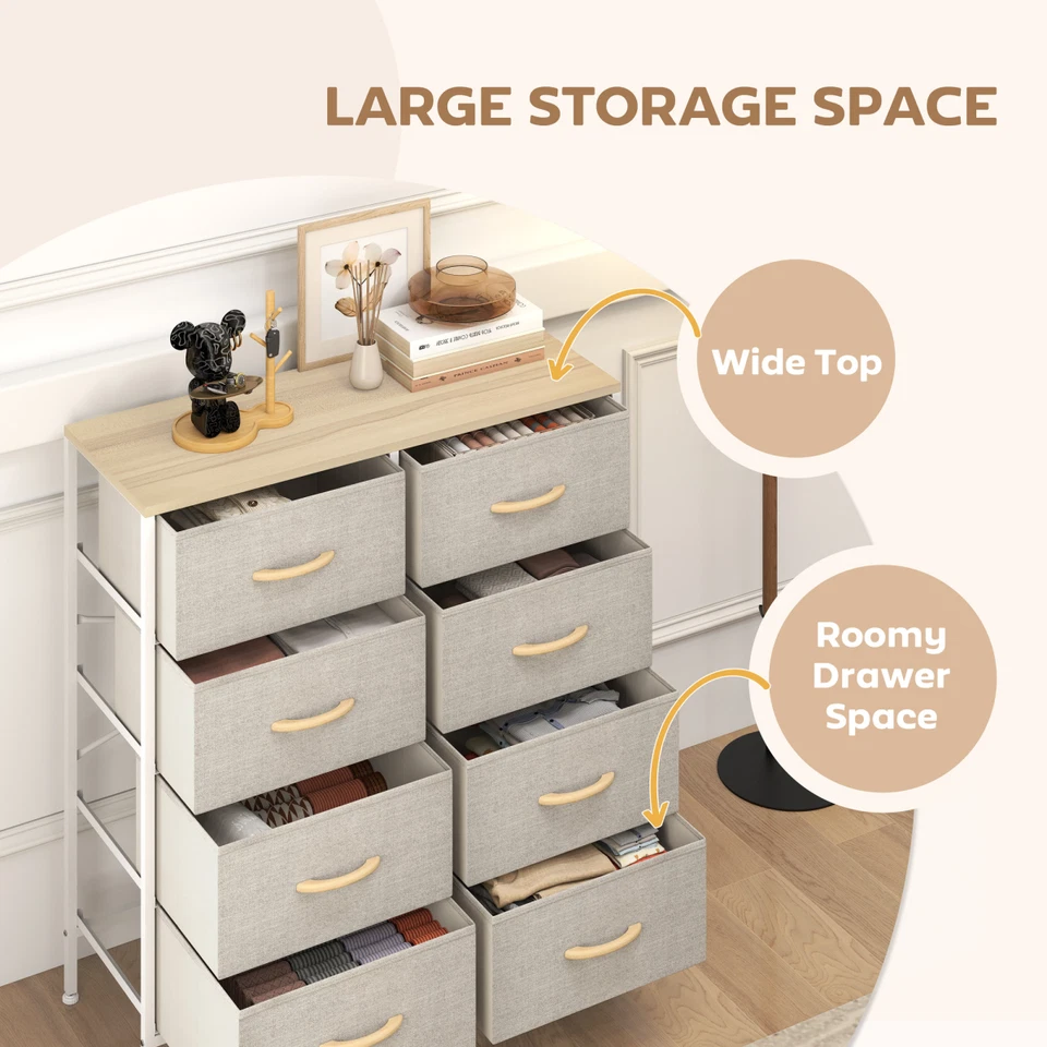 Light Grey Maple Wood-effect Chest of Drawers, 80x30x81.5cm, MDF & - Image 3 of 4