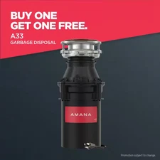 A33 W/C 1/3 HP Continuous Feed Kitchen Garbage Disposal with Power Cord