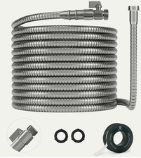 Morvat 1/2" x 150 Foot Premium Stainless Steel Garden Hose with ON/OFF Valve